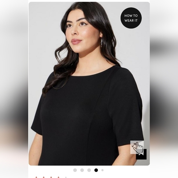 TORRID Midi Studio Cupro boatneck Bodycon Dress, black size 2x or 3x - Picture 5 of 12
